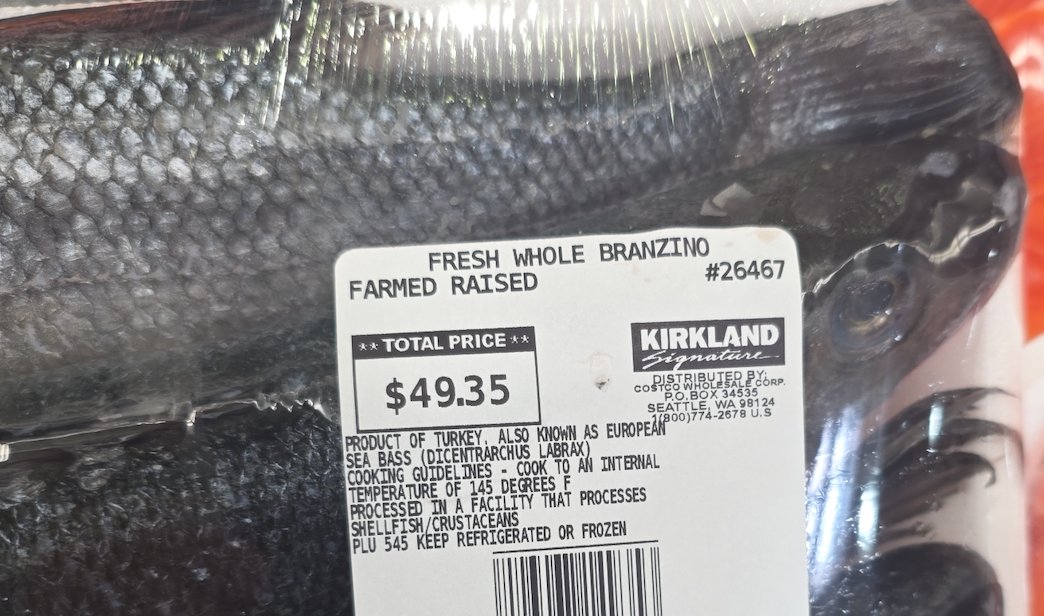 코스트코 Fresh Whole Branzino (브란지노 · 유럽농어)